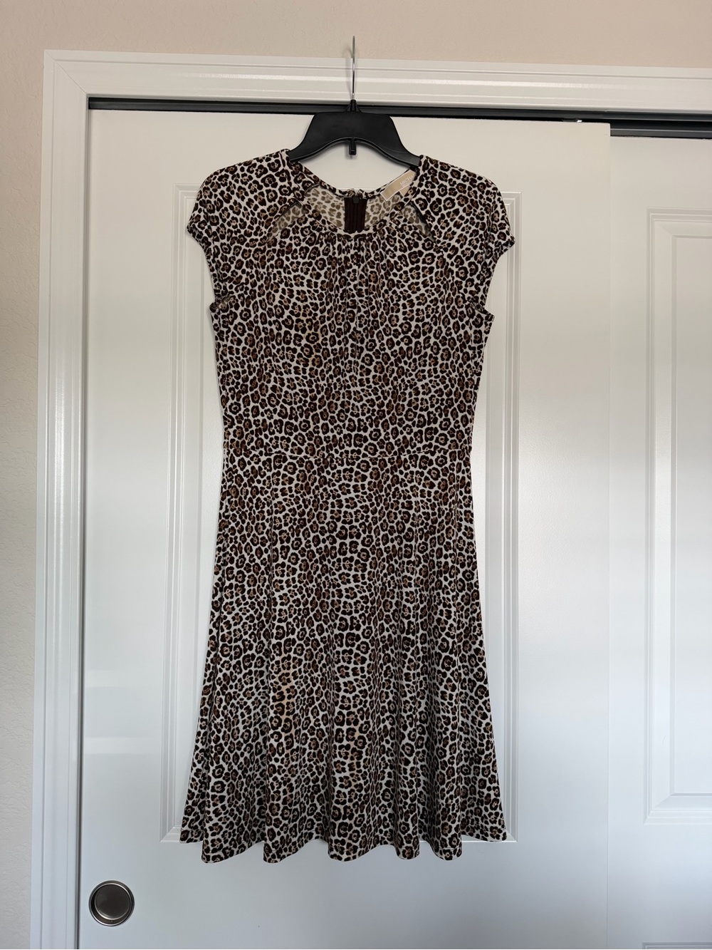 Michael Kors Brown Leopard Print Midi Dress